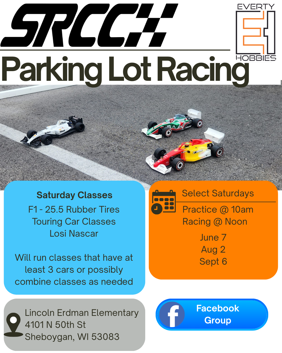 Sheboygan RC Club- Summer Parking Lot Racing Payment Everty Hobbies