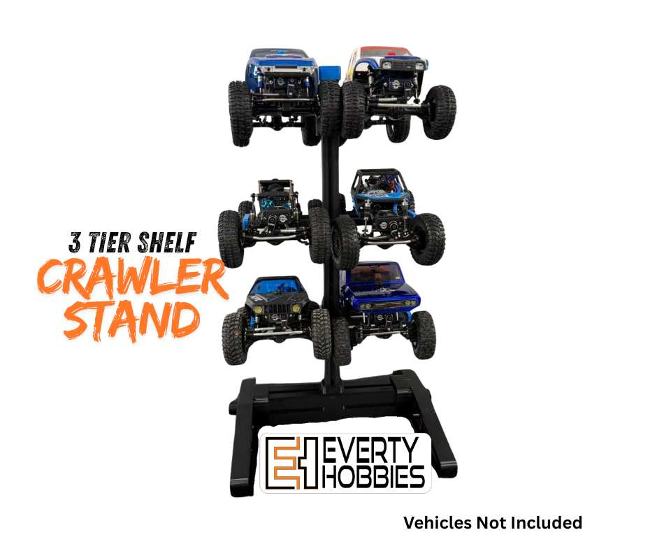 RC Crawler 3 Tiered Stand - 1:24, 1:18th Scale Redcat TRX4M - Display Pit Stand Everty Hobbies