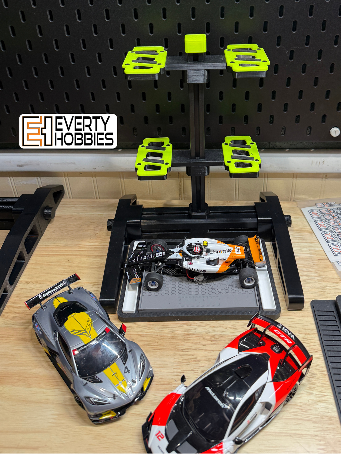 RC Mini Z Micro 3 Tier Car Stand - Dual Car Shelf - Fits 1:28 Scale Mini Z, GL Racing, Micro T/B Everty Hobbies