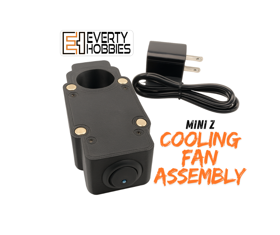 Mini-Z RC Cooling Fan for Pit Stand | USB-C Powered | Fits Everty Hobbies 1:28 Mini-Z Car Stands Everty Hobbies