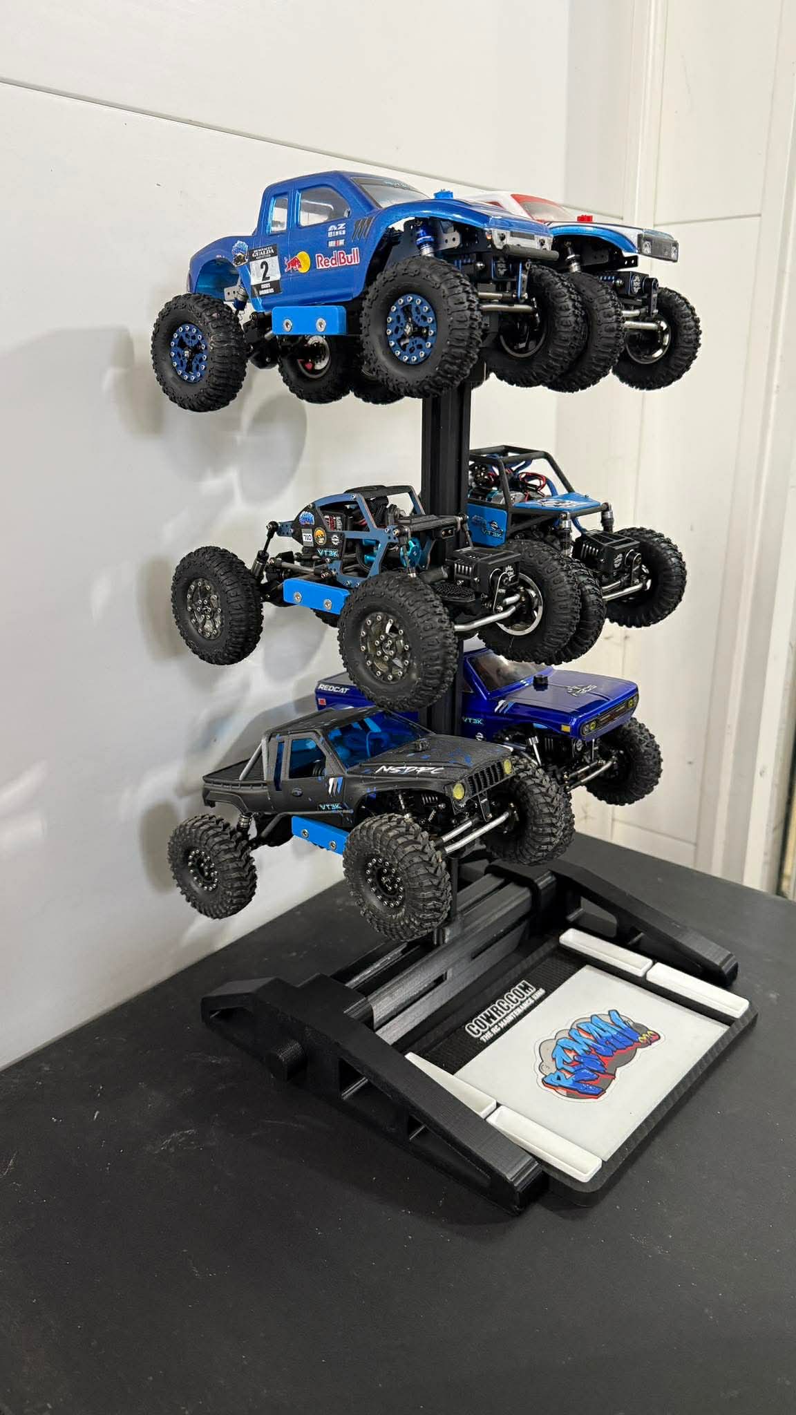 RC Crawler 3 Tiered Stand - 1:24, 1:18th Scale Redcat TRX4M - Display Pit Stand Everty Hobbies