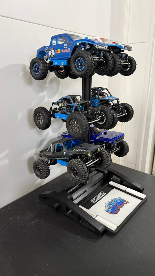 RC Crawler 3 Tiered Stand - 1:24, 1:18th Scale Redcat TRX4M - Display Pit Stand Everty Hobbies