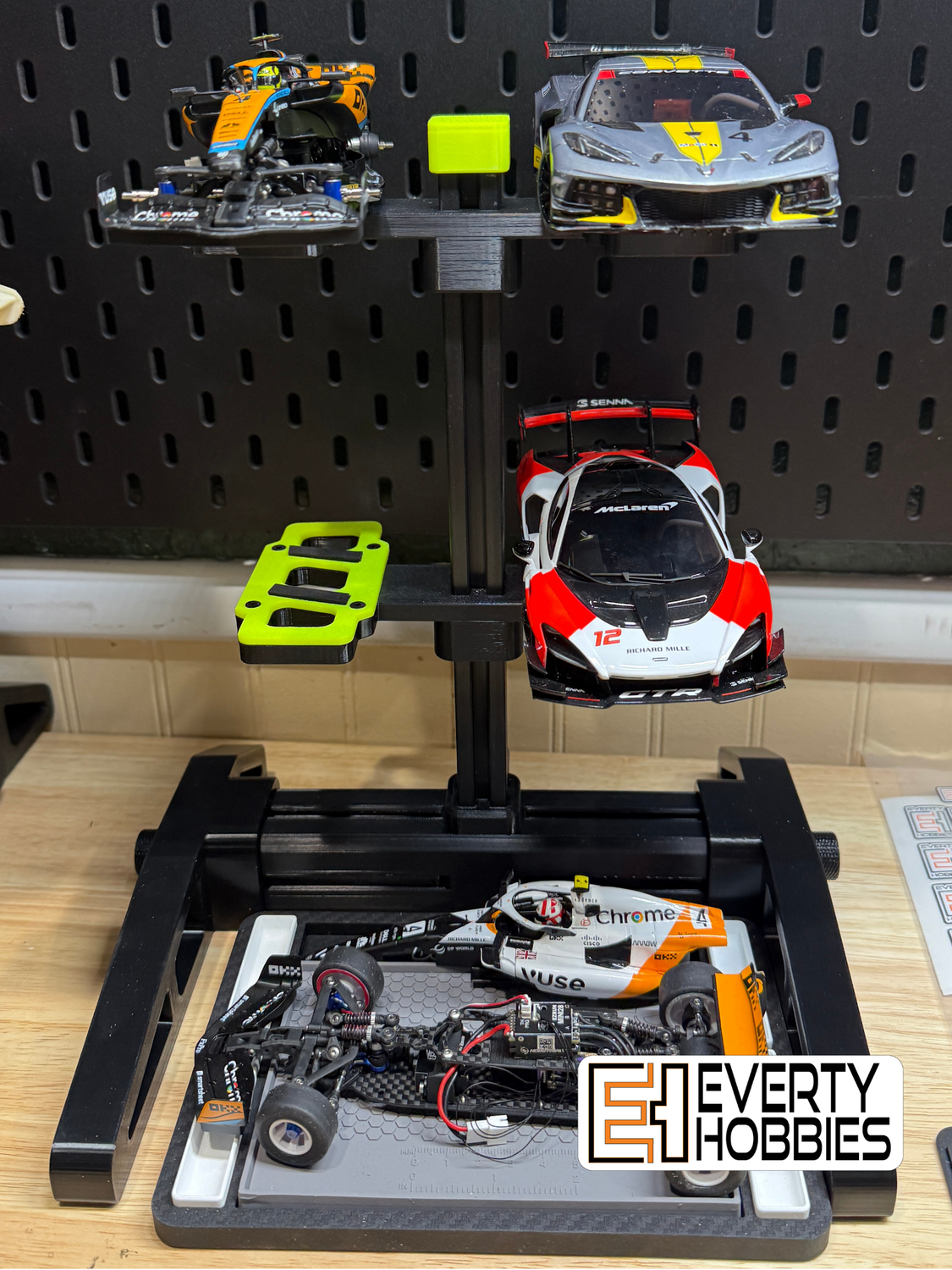 RC Mini Z Micro 3 Tier Car Stand - Dual Car Shelf - Fits 1:28 Scale Mini Z, GL Racing, Micro T/B Everty Hobbies